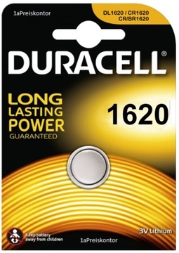 Литиевые батарейки Duracell CR 1620 DL1620 3 В — 1 шт.