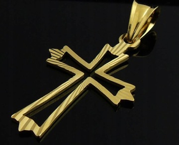 Pozłacany Srebrny Łańcuszek Monaliza z Krzyżykiem