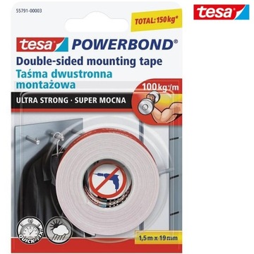 МОНТАЖНАЯ ЛЕНТА TESA POWERBOND ULTRA STRONG 100 кг STRONG