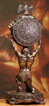 Figurka ZEGAR RZEŹBA ATLAS VERONESE NA PREZENT
