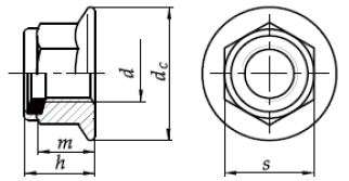 Самоконтрящаяся фланцевая гайка M8 DIN6926 oc 10s