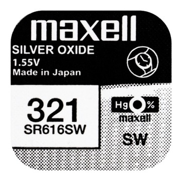 10 серебряных БАТАРЕИ MAXELL 321 / SR 616 SW