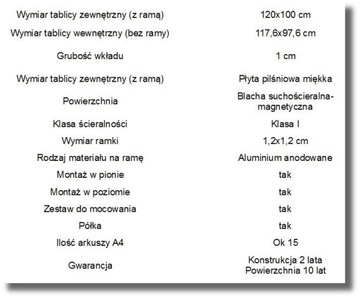 Белая магнитная доска для сухого стирания 120х100см.