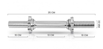 Штанги для гантелей 2x42см, с резьбой, хромированная сталь.