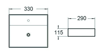 MEXEN МИНИ НАСТОЛЬНАЯ РАКОВИНА 33x29 см, ПОДСТАВНАЯ