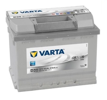 Аккумулятор varta серебро 63ah 610a права+ d39, фото