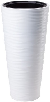 Flowerpot sugars 3-door high with cartridge h56 fi30 white on terraces garden balcony hit, фото