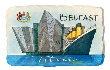 Магнит на холодильник камень belfast ирландия pln 347, фото
