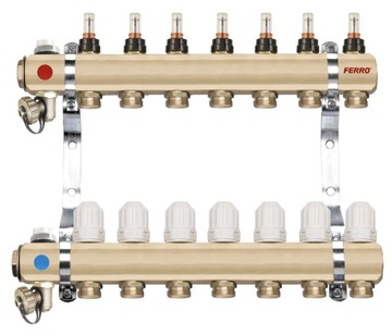 Distributor 3 road valves termostatyczne flow meter standard ferro, фото