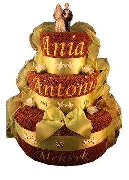 Cake з 6 towels your embroidery for a gift wedding anniversary, фото