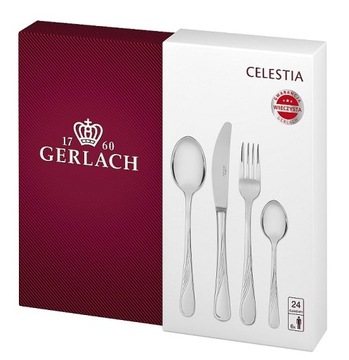 Gerlach cutlery celestia gloss 24 pieces on 6 places complete cutlery, фото