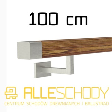 Handrail wall-mounted wooden 40x40 100cm oak color, фото
