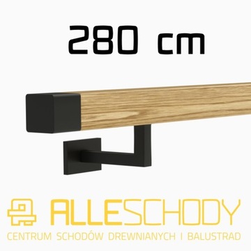 Handrail wall-mounted wooden 40x40 oak painted, фото