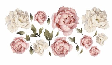 Peonies, flowers stickers wall great complete, фото