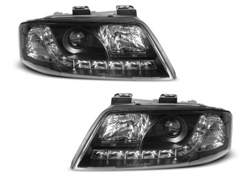 Фонаря перед audi a6 c5 led подсветка black черный светодиодные 97-01, фото