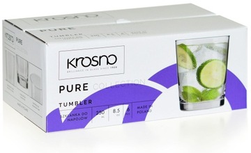 Low glasses for drinks waters juice krosno pure 250 ml | 6 pieces, фото