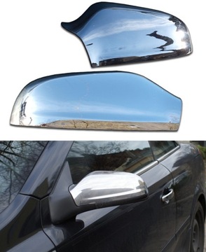 Opel astra 3 h overlay on mirrors chrome tuning, фото