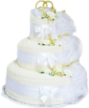 Cake з 10 towels for a gift wedding anniversaries wedding, фото