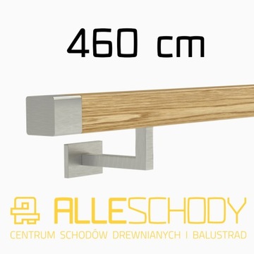 Handrail wall-mounted wooden 40x40 460cm oak color, фото