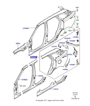 Europe wing cladding left rear rr velar new, фото