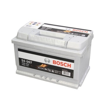 Аккумулятор bosch серебро s5 74ah 750a права+ -, фото