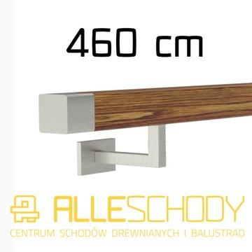 Handrail wall-mounted wooden 40x40 460cm oak color, фото