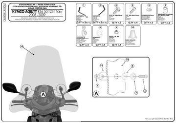 Kymco agility 50-125 r16 glass fairing fasteners, фото