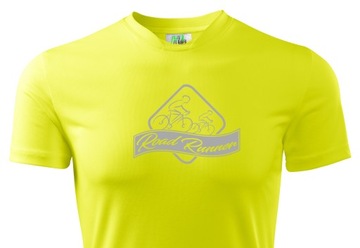 Visible t-shirt reflective fluo road runner mtb, фото