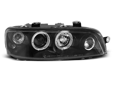 Headlights front fiat punto 2 99-03 angel black led, фото