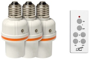 Set oprawek wlaczanych by remote control to light bulbs e27 - 3 pieces, фото