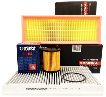 Peugeot 207 307 308 1.6 hdi filter set kamoka, фото