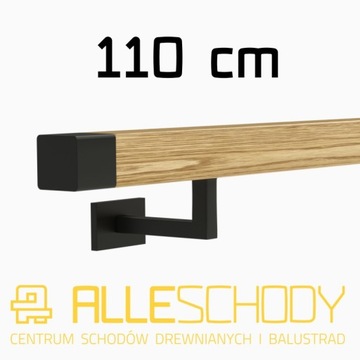 Handrail wall-mounted wooden 40x40 110cm oak color, фото