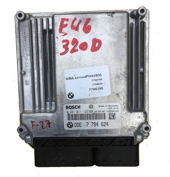 Ecu bmw e46 2. 0d 0281011122 7794624 в комплекте, фото