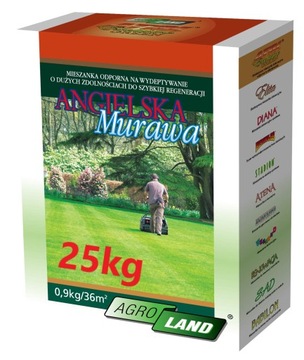 Трава английская мурава 25kg игровая площадка стойка сильно regenerujaca газон, фото