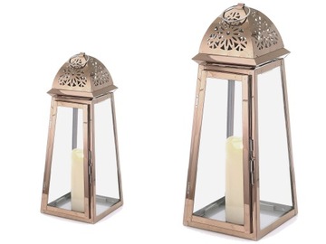 Lantern decorative metal, glass 45 centimeters, фото