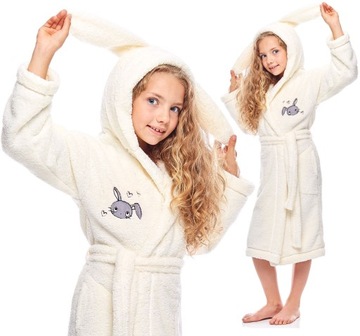 Warm lovely robe girlish hood ears 110, фото