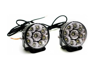 Daytime running lights led backlight drl round powerful high power, фото