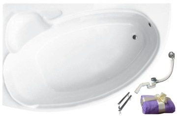 Trough asymmetrical acrylic besco finezja nova drain sideways 170 x 110 centimeters, фото