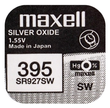 Серебряная батарея Maxell 395 399 SR927SW 927 G7
