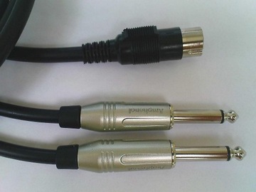 Шеллер кабель штекер DIN5 / 2xjack 6.3 моно 2м