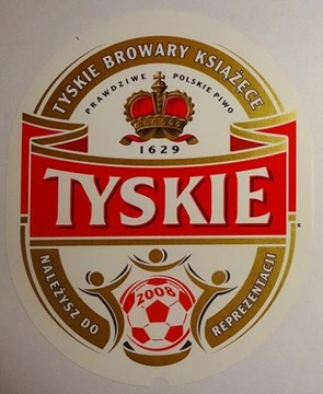 EURO 2008-ЕТИКЕТКА ДЛЯ ПИВА TYSKIE BREWERY TYCHY