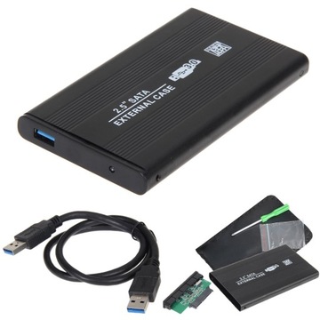 КОРПУС ЖЕСТКОГО ДИСКА 2.5 ALU USB 3.0 SATA ЧЕХОЛ КАБЕЛЬ