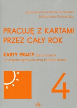 Pracuję z kartami przez cały rok 4 karty pracy ćwiczenia SZKOŁA SPECJALNA