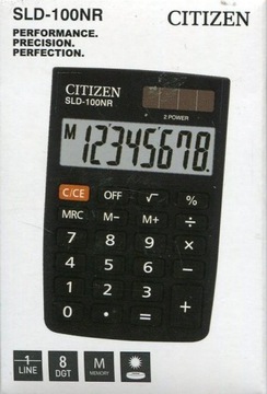 Калькулятор карманный Citizen SLD-100NR, черный