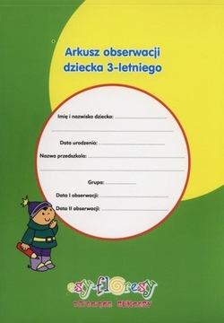 Arkusz obserwacji dziecka 3-letniego Maria