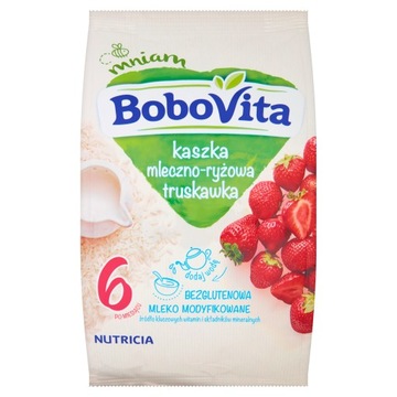 Каша Bobovita Молочно-рисовая с клубникой 5х230г