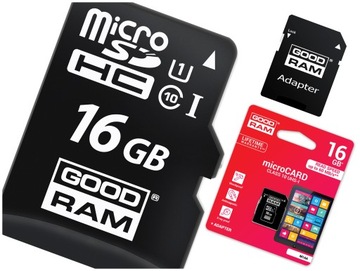 КАРТА MICROSD GOODRAM 16GB MICRO CL10 + SD-АДАПТЕР
