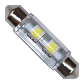 Żarówka rurkowa C10W 42mm 2 SMD 5050 LED NIEBIESKA