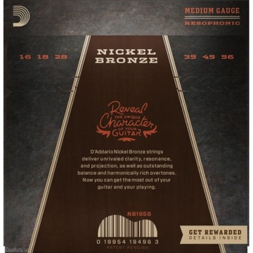 Акустическая гитара D'addario NB Nickel Bronze 16-56