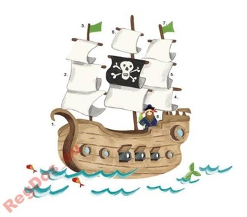 naklejki Statek Żaglowiec piratów piracki okręt BI